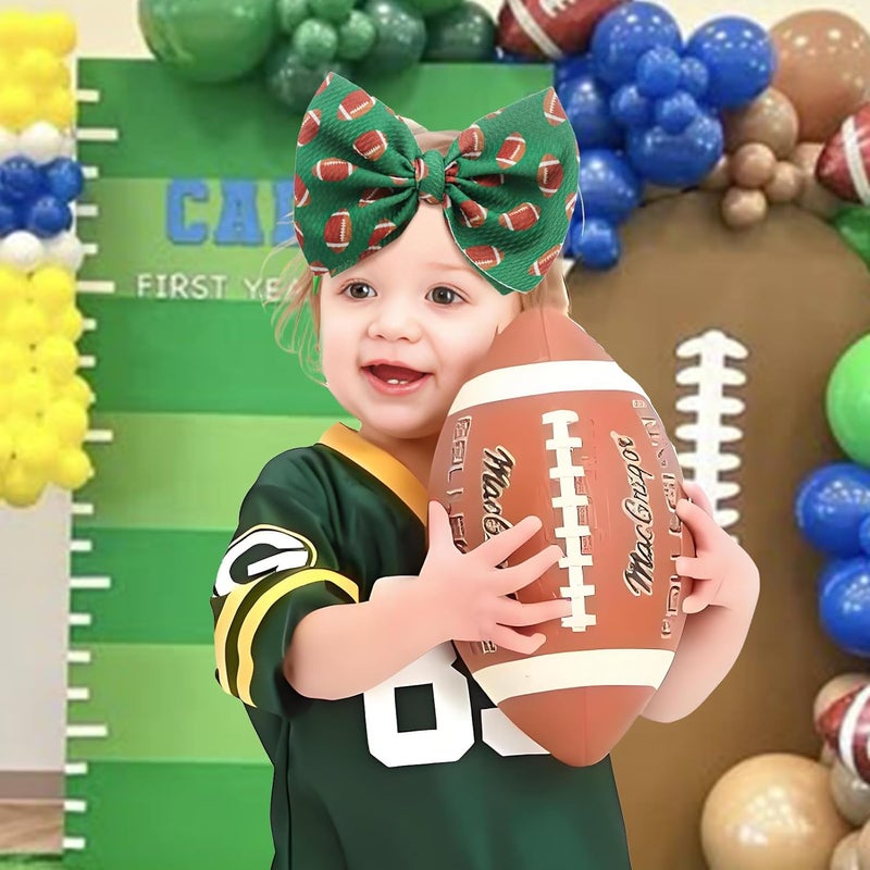ONENINEDREAM Baby Girl Football Outfit Headbands for Baby Girls Sports Bows Super Bowl Hair Accessories Newborn Infant Headband Football Baby Clothes - Image 3
